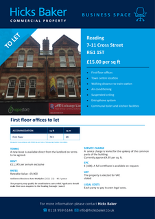 Office to rent, 7-11 Cross St Reading RG1 1ST