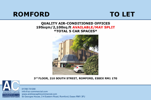 Office to rent, 210 South St Romford RM1 1TG