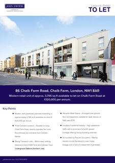 Retail property (high street) to rent, 86 Chalk Farm Rd London NW1 8AR