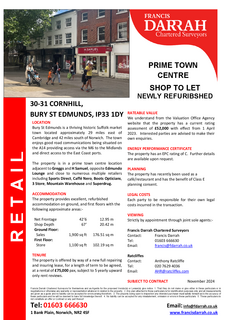 Retail property (high street) to rent, 30-31 Cornhill Bury St Edmunds IP33 1DY