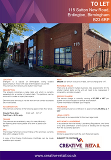 Convenience store to rent, 115 Sutton New Rd Birmingham B23 6RP