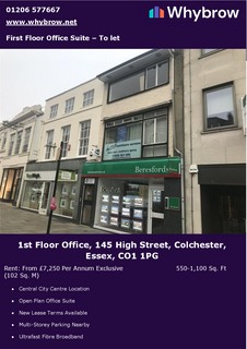 Office to rent, 145 High St Colchester CO1 1PG