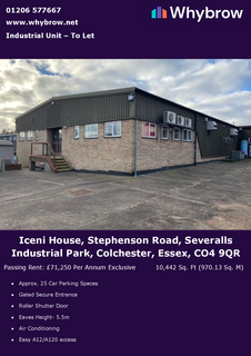 Warehouse to rent, Stephenson Rd Colchester CO4 9QR