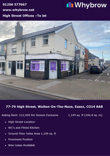 Retail property (high street) to rent, 77-79 High St Walton On The Naze CO14 8AB