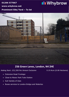 Land to rent, 256A Green Lanes London N4 2HE