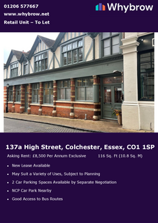 Retail property (high street) to rent, 137a High St Colchester CO1 1SP