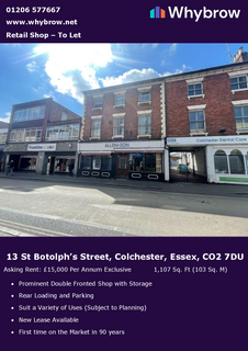 Retail property (high street) to rent, 13 St Botolph's St Colchester CO2 7DU