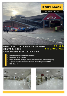 Retail property (high street) to rent, Brook St Leek ST13 5SN