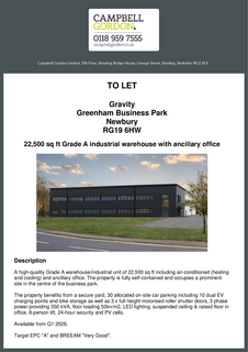 Warehouse to rent, Gravity, Main St Thatcham RG19
