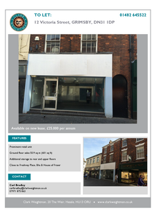 Retail property (high street) to rent, 12 Victoria St S Grimsby DN31 1DP