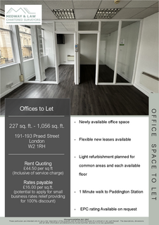 Office to rent, 191-195 Praed St London W2 1RH