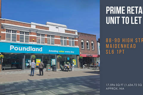 Retail property (high street) to rent, 88-90 High St Maidenhead SL6 1PT