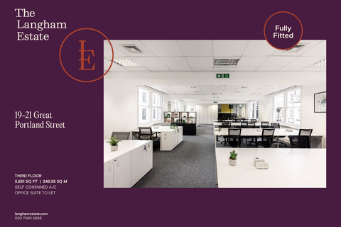 Office to rent, 19-21 Great Portland St London W1W 8QB