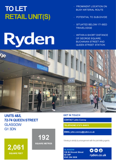 Hospitality to rent, 82 Queen St Glasgow G1 3DN