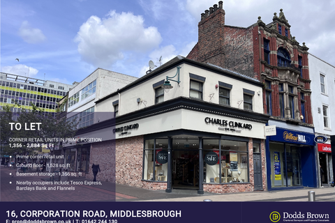 Retail property (high street) to rent, 16 Corporation Rd Middlesbrough TS1 1LN