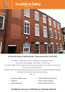 Office to rent, 10 Church St Kidderminster DY10 2AD