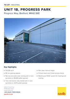 Warehouse to rent, 1B Progress Park Elstow MK42 9XE