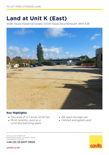 Land to rent, 26-25 West Howe Industrial Estate Bournemouth BH11 8JZ