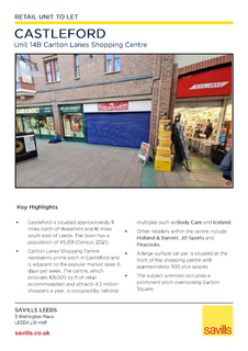Retail property (high street) to rent, Carlton Ln Castleford WF10 1AD