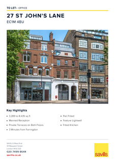 Office to rent, 27 St Johns Ln London EC1M 4BU