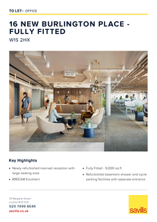 Office to rent, 16 New Burlington Pl London W1S 2HX