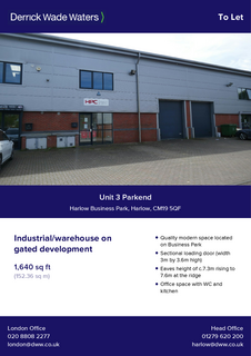 Warehouse to rent, Unit 3 Parkend, Harlow Business Park Harlow CM19 5QF