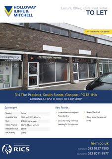 Retail property (high street) to rent, South St Gosport PO12 1HA