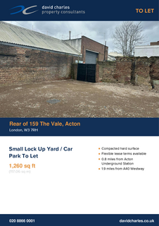 Land to rent, Rear 159 The Vale London W3 7RH