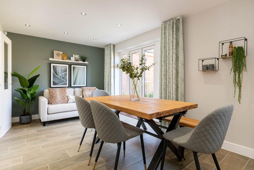 Open plan kitchen diner overlooking the garden