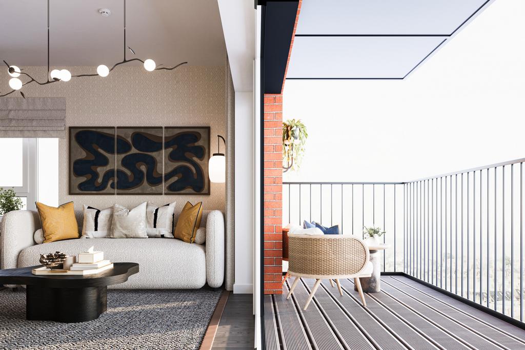 Living room and balcony