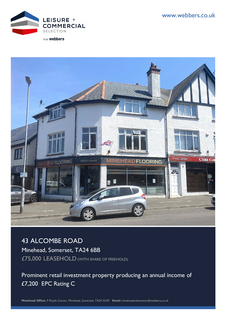 Retail property (high street) for sale, 43 Alcombe Rd Minehead TA24 6BB