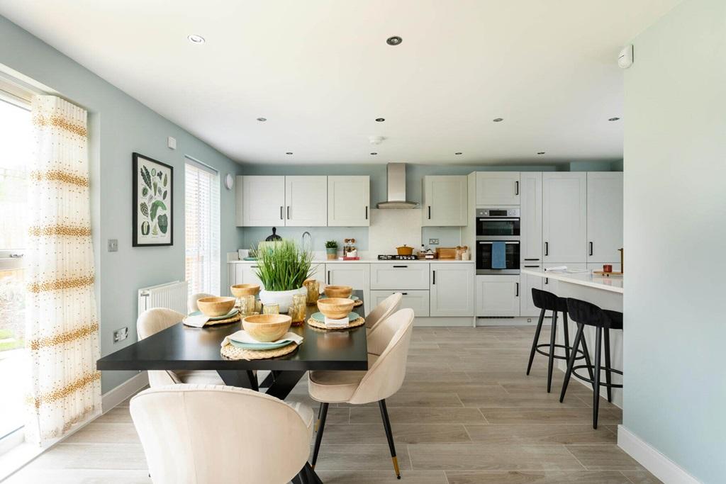 Double doors lead from the dining area to the...