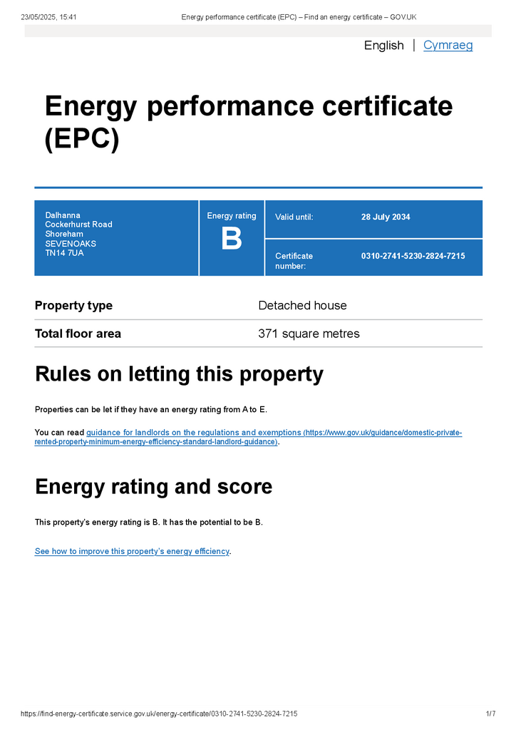 EPC Certificate - Da