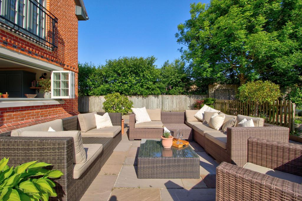 South-facing terrace outside kitchen window