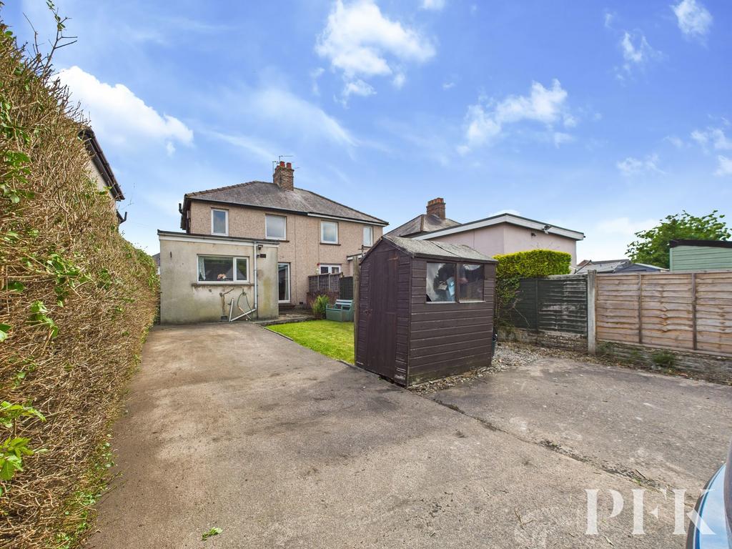 Rear driveway and garden