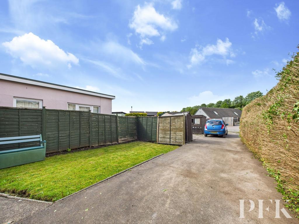 Rear driveway and garden