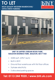 Industrial development to rent, Sapper Jordan Rossi Park Baildon BD17 7AX