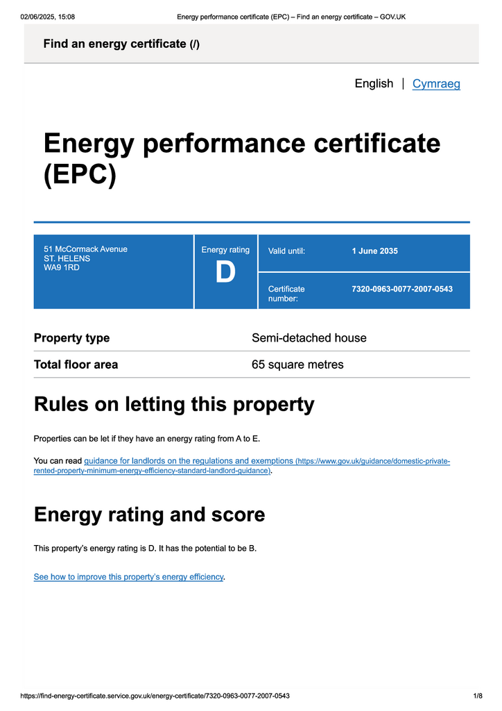 EPC Certificate