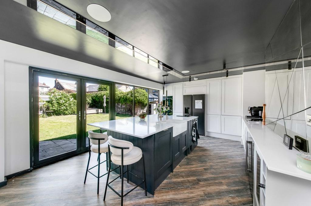 Open plan dining kitchen and family room