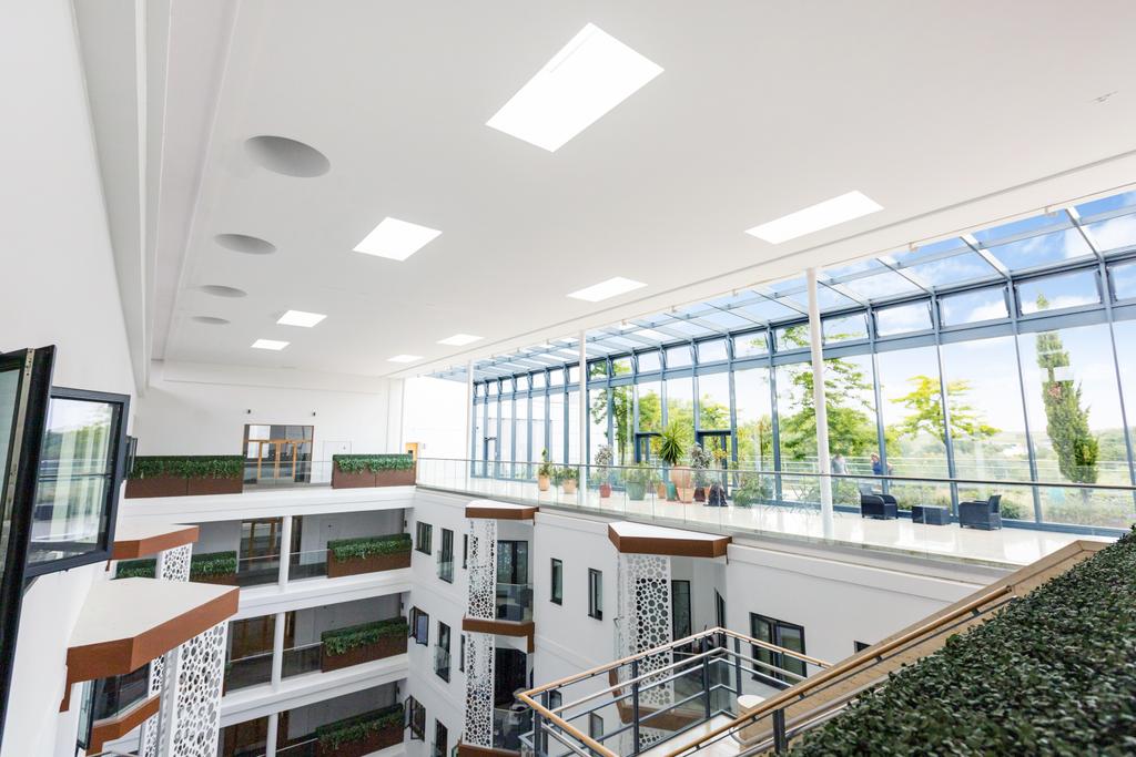 Atrium and rooftop