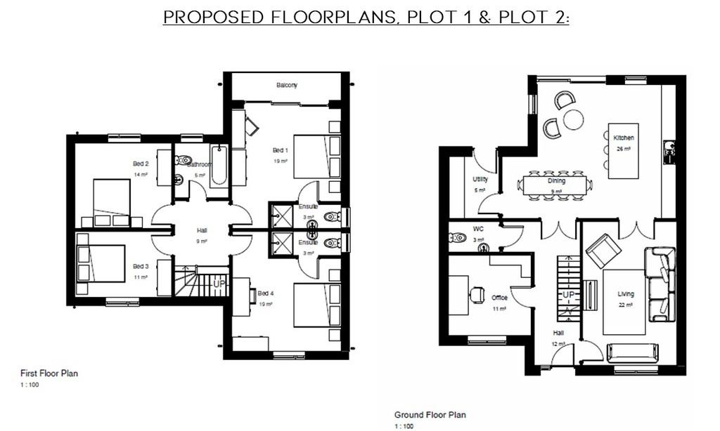Plot 1 &amp; 2 Floor Plans