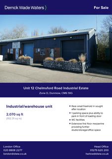 Warehouse for sale, Chelmsford Rd Dunmow CM6 1XG