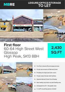 Retail property (high street) to rent, 60-64 High St W Glossop SK13 8BH