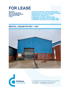 Industrial development to rent, Aldon Rd Poulton Le Fylde FY6 8JL