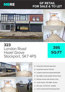Retail property (high street) to rent, 323 London Rd Stockport SK7 4PS