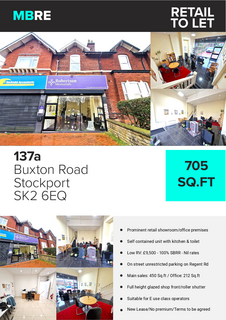 Retail property (high street) to rent, 137A Buxton Rd Stockport SK2 6EQ