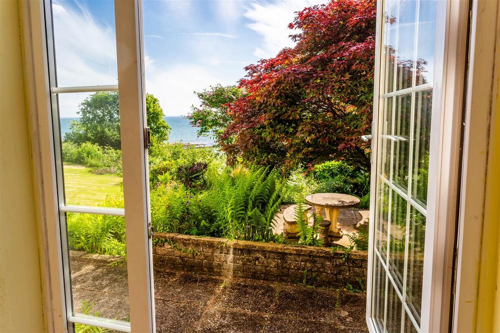 Sun room view and patio