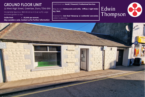 Retail property (high street) to rent, 22 West High St Duns TD10 6XA