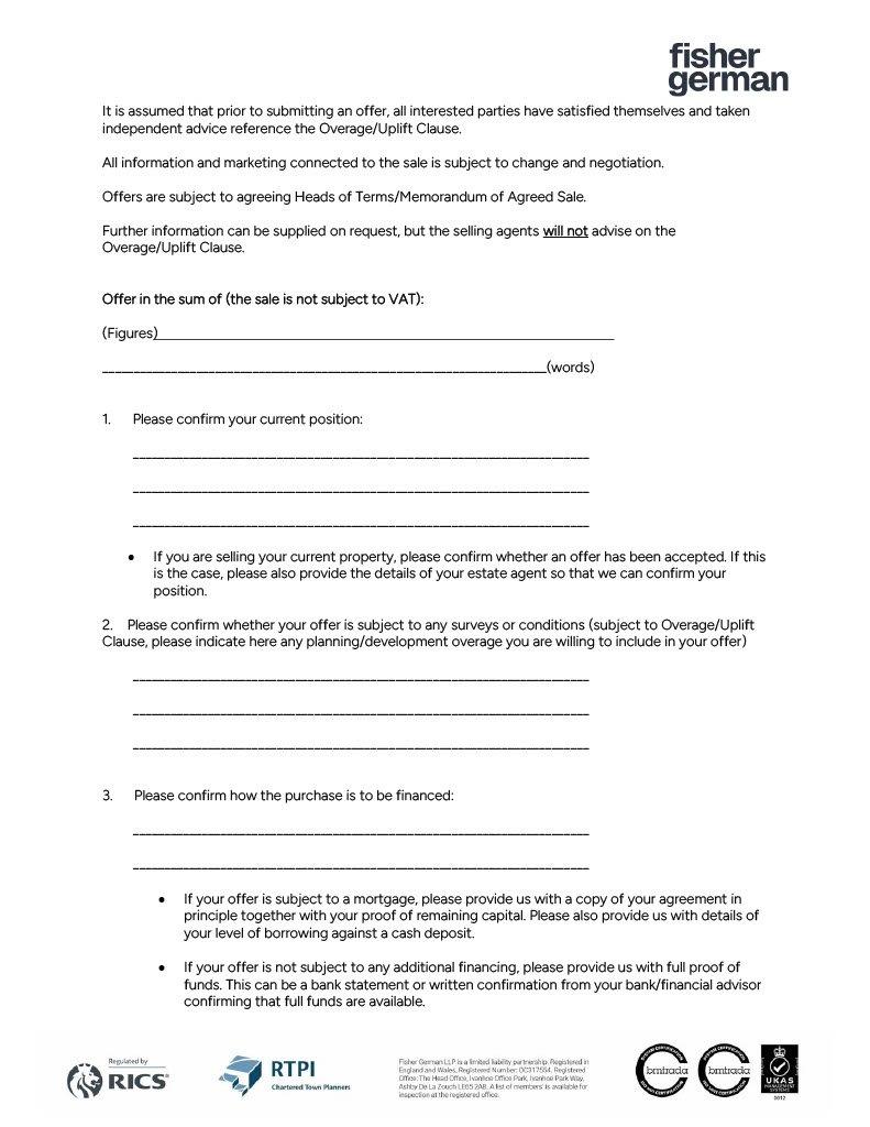 Tender Form 2