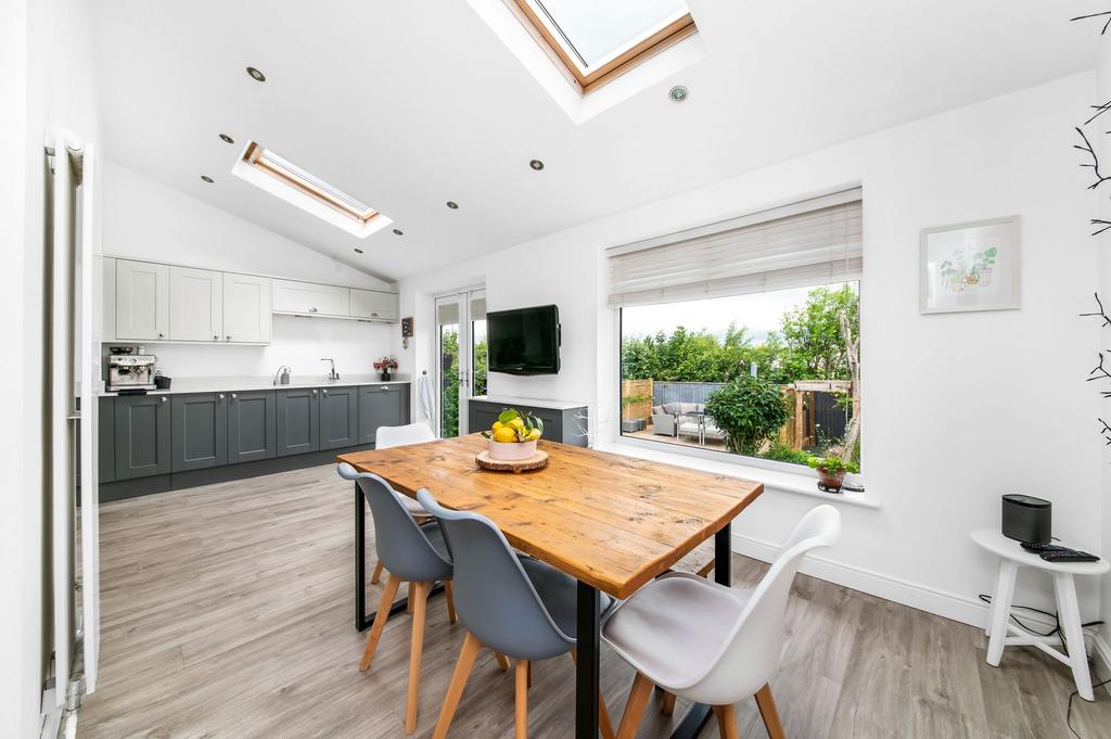 Open plan dining kitchen and family room